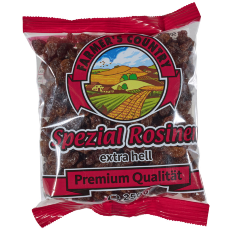 Farmers Country Spezial Rosinen Sultaninen 250 g süße Trockenfrüchte für Backen und Snacks